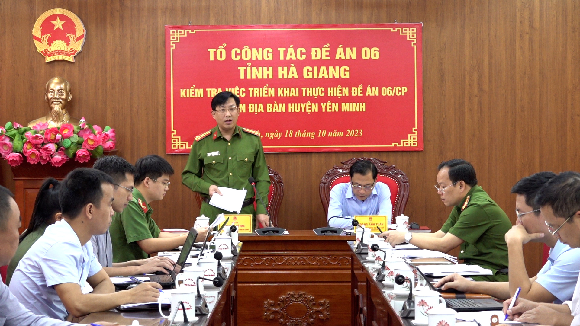Đoàn kiểm tra Tổ Công tác Đề án 06 tỉnh Hà Giang làm việc tại huyện Yên Minh