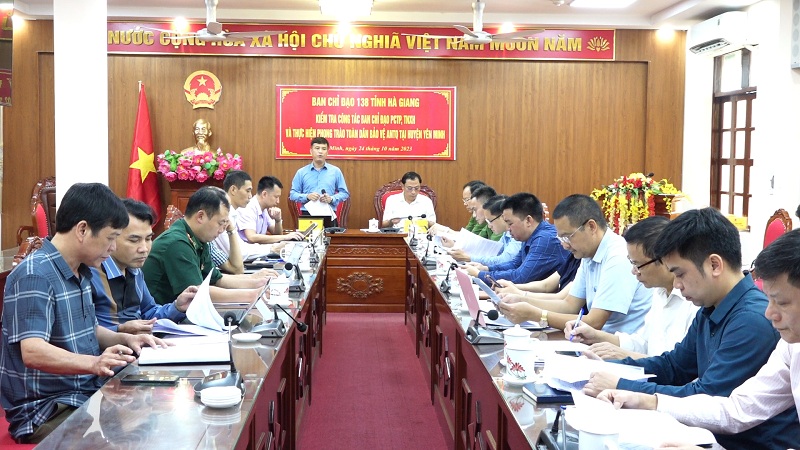 Đoàn kiểm tra của Ban chỉ đạo phòng chống tội phạm, tệ nạn xã hội tỉnh Hà Giang làm việc tại huyện Yên Minh
