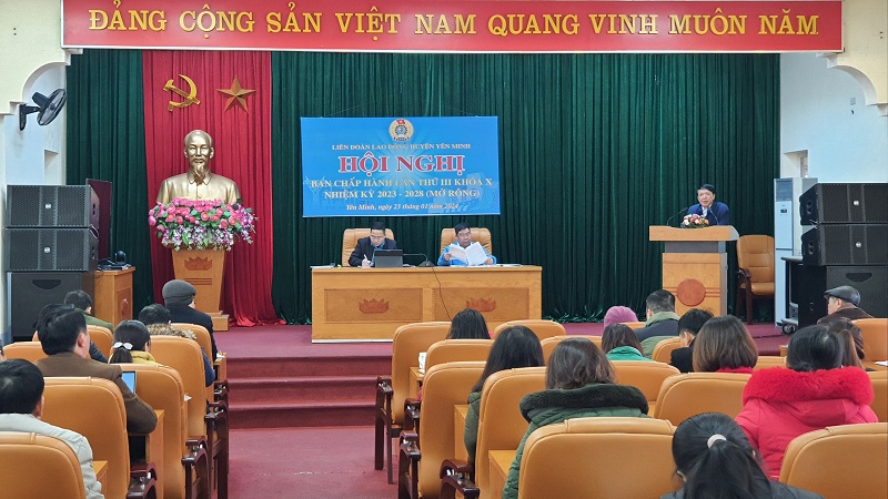 Hội nghị BCH LĐLĐ huyện Yên Minh lần thứ 3 khóa X, nhiệm kỳ 2023-2028