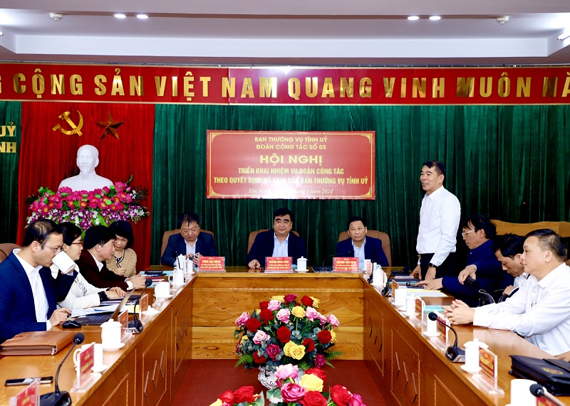 Đoàn công tác số 3 theo Quyết định 1340 của BTV Tỉnh ủy làm việc với BTV Huyện ủy Yên Minh