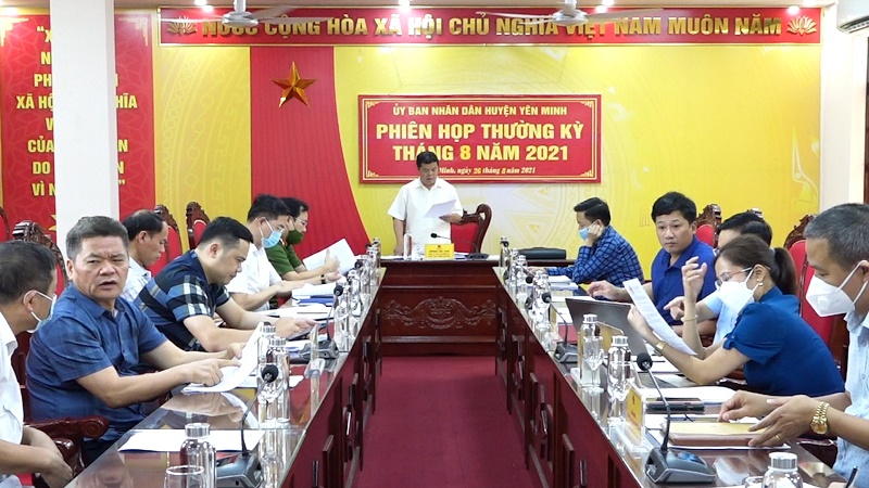 UBND huyện Yên Minh tổ chức phiên họp thường kỳ tháng 8 năm 2021