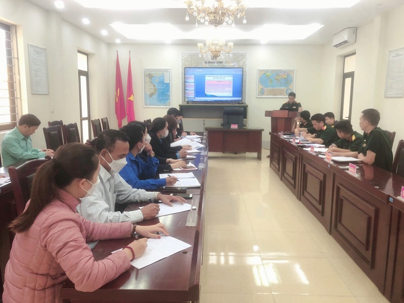 Hội nghị tập huấn hướng dẫn xây dựng văn kiện diễn tập KVPT huyện Yên Minh năm 2022 cho các Ban xây dựng Đảng và Khối Đoàn thể