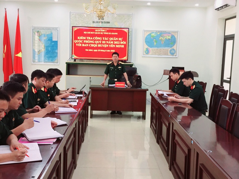 Bộ CHQS tỉnh Hà Giang kiểm tra công tác quân sự, quốc phòng Quý 3 năm 2022