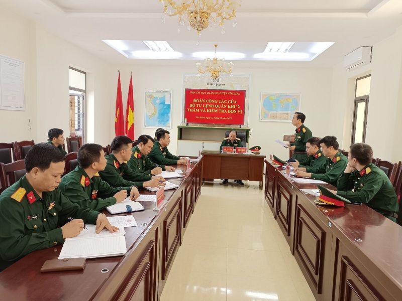Đoàn công tác Bộ Tư lệnh Quân khu 2 kiểm tra công tác Hậu cần đối với Ban CHQS huyện Yên Minh