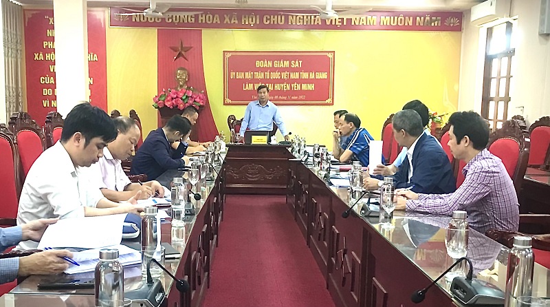 Đoàn giám sát Ủy ban Mặt trận Tổ quốc Việt Nam tỉnh Hà Giang làm việc tại huyện Yên Minh
